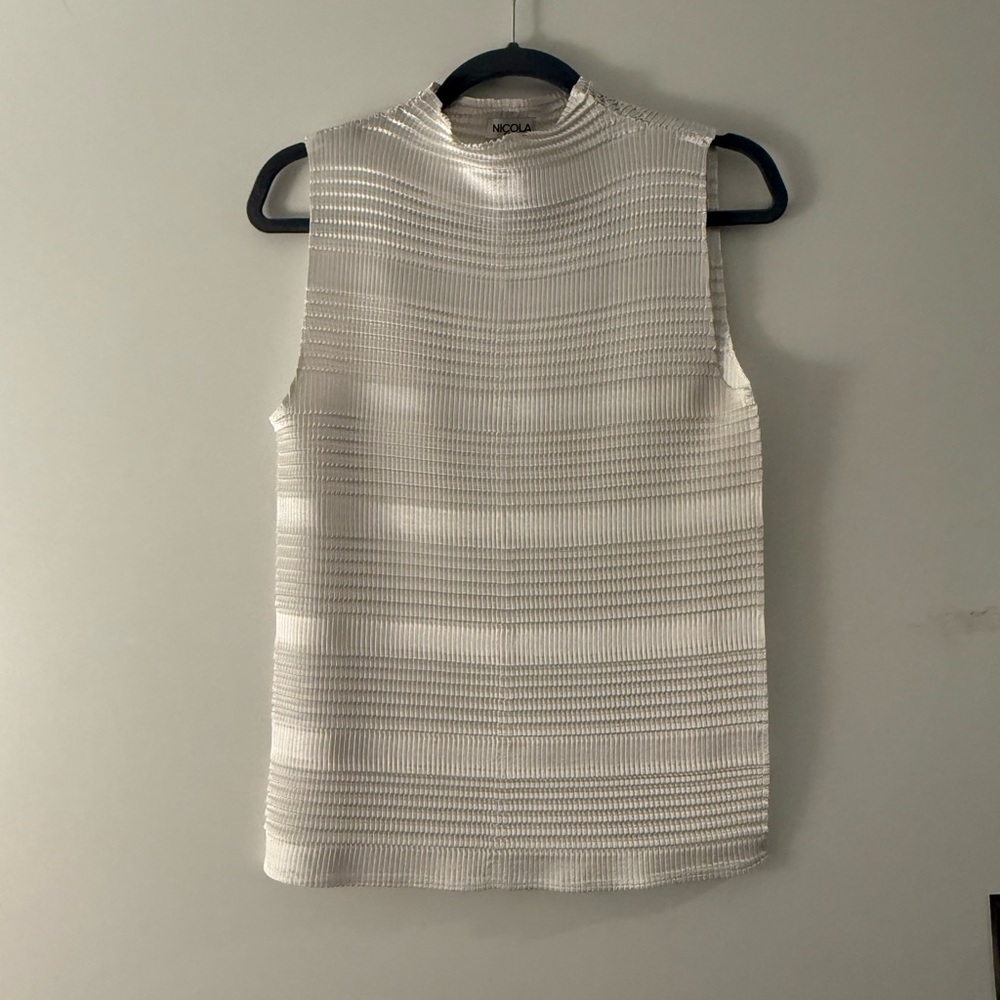 Nicola Sleeveless Ribbed Mock Neck Top
